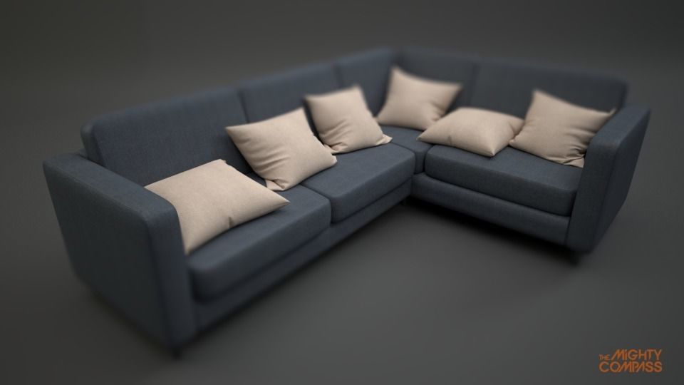 High Quality - Sofa and Pillow 3D model_4