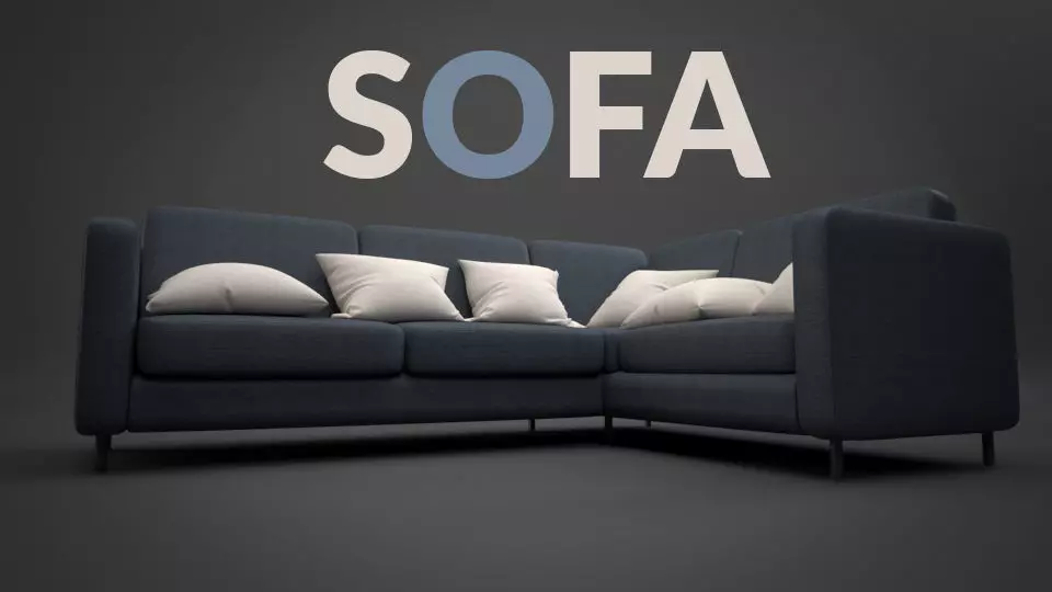 High Quality - Sofa and Pillow 3D model_0
