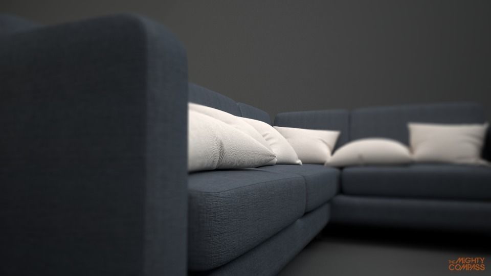 High Quality - Sofa and Pillow 3D model_3