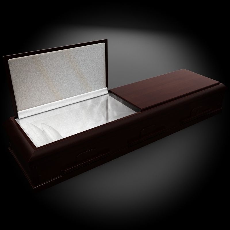 Classic Wood Coffin 1 3D model_12