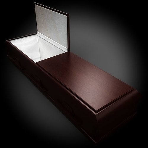Classic Wood Coffin 1 3D model