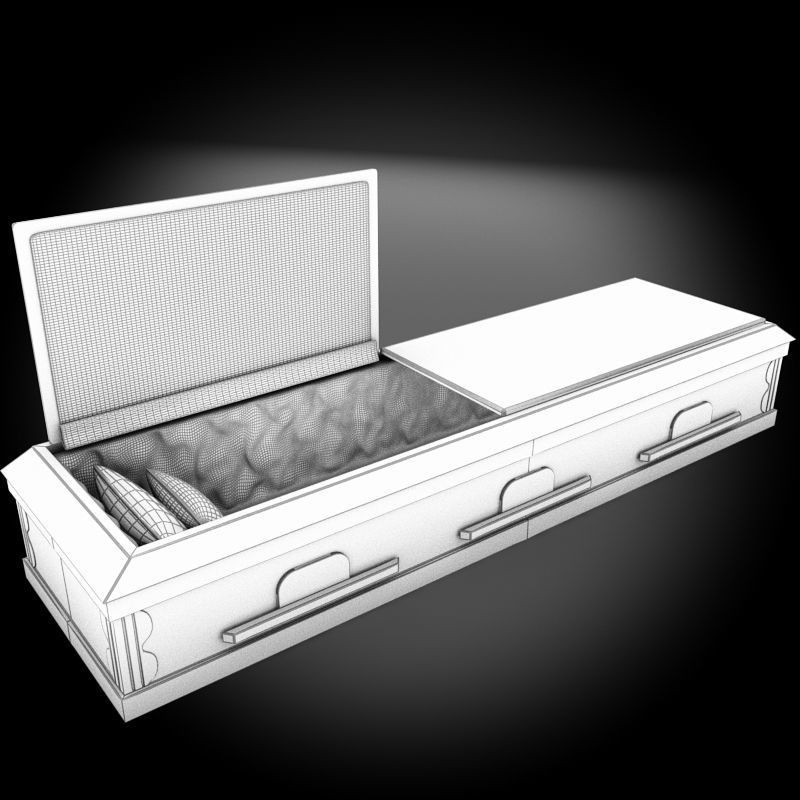 Classic Wood Coffin 1 3D model_3
