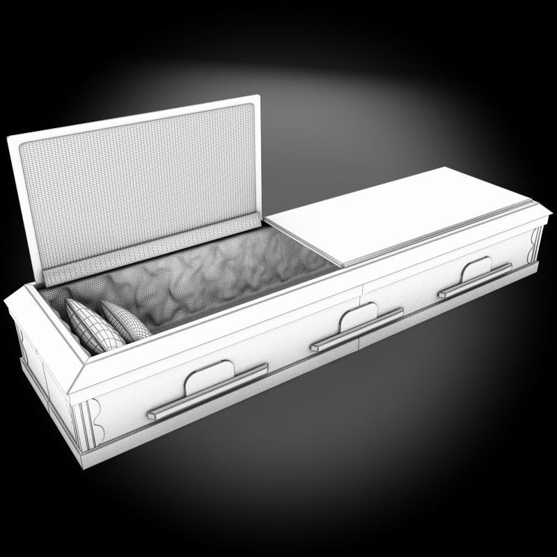 Classic Wood Coffin 1 3D model_13