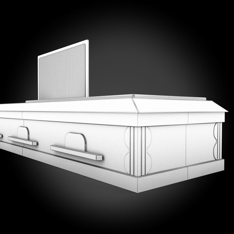Classic Wood Coffin 1 3D model_7