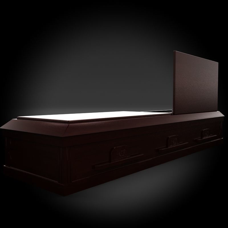 Classic Wood Coffin 1 3D model_4