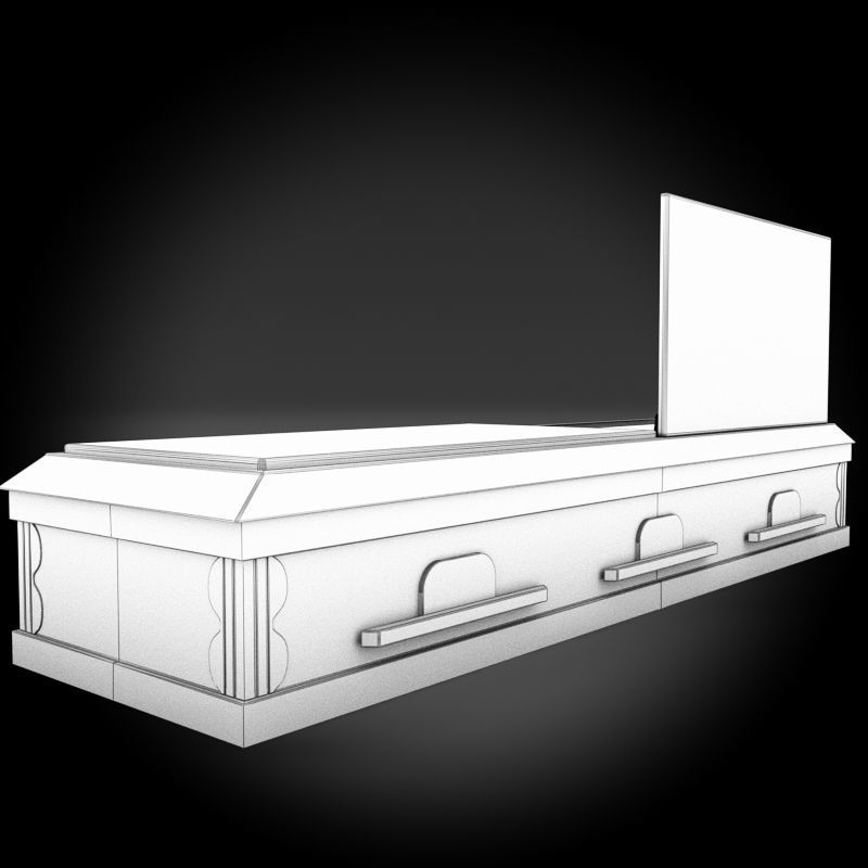 Classic Wood Coffin 1 3D model_5