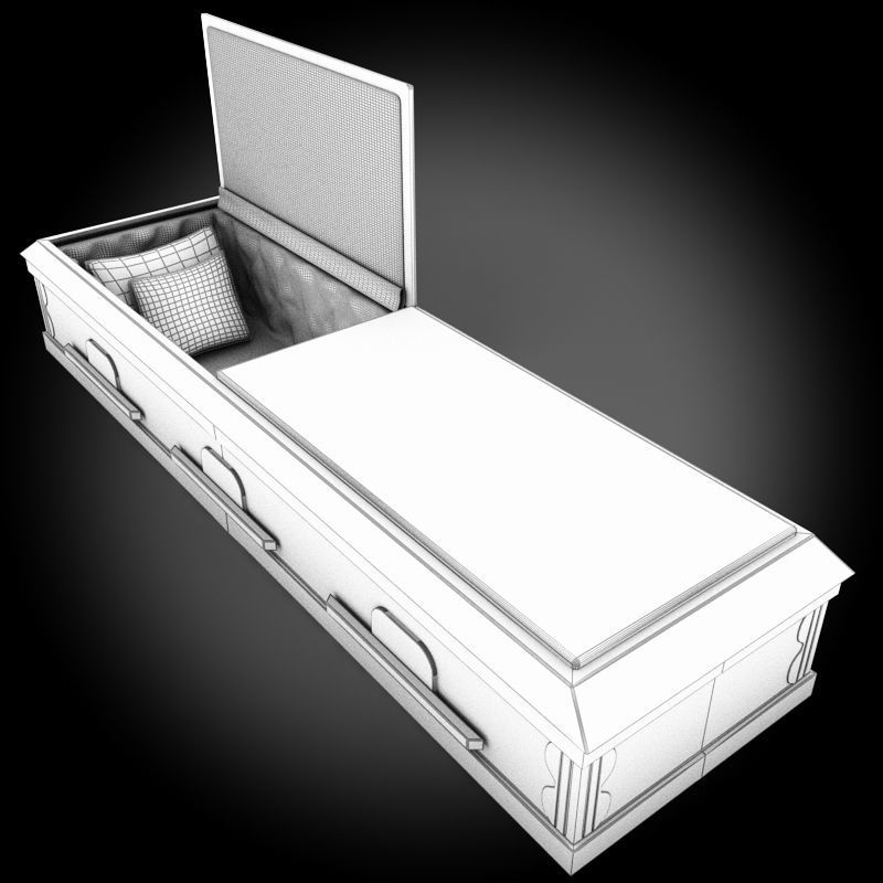Classic Wood Coffin 1 3D model_1