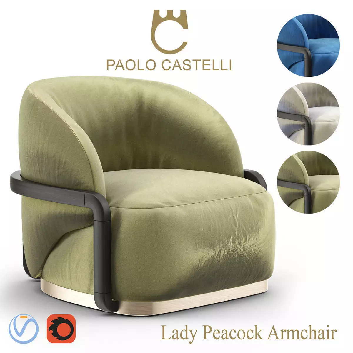 LADY PEACOCK Armchair from Paolo Castelli  3D model_0