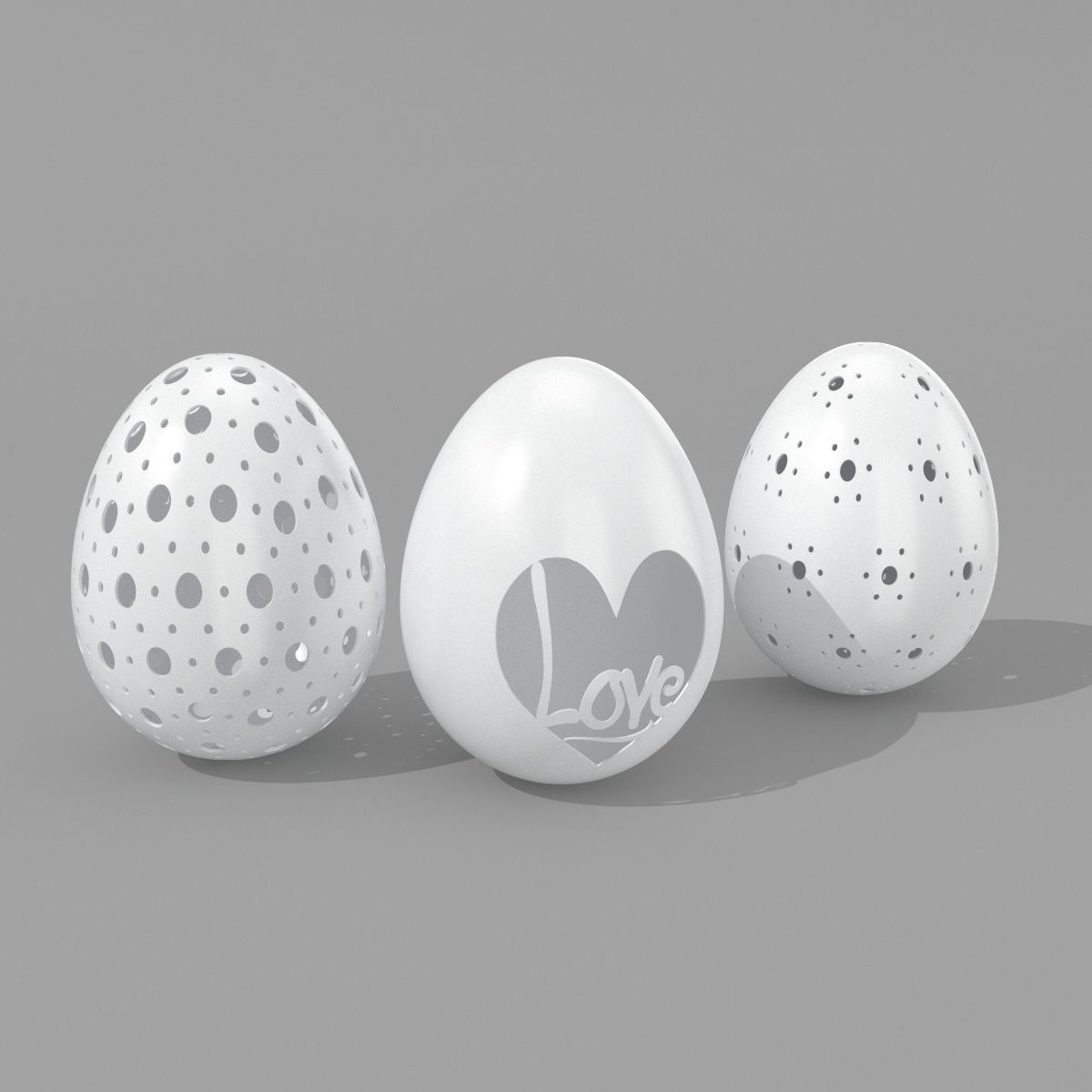 Egg Sculpture - 3 Models 3D Model Collection