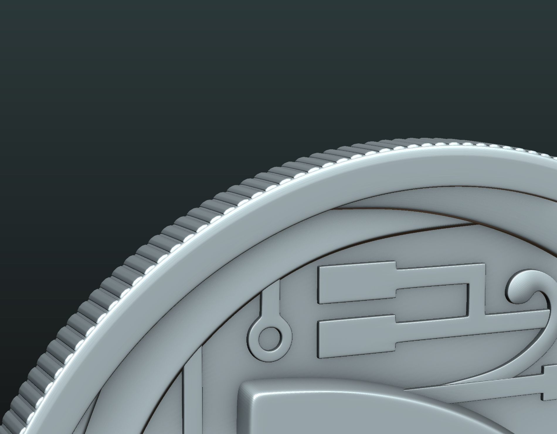 Peercoin gold coin 3D print model_17