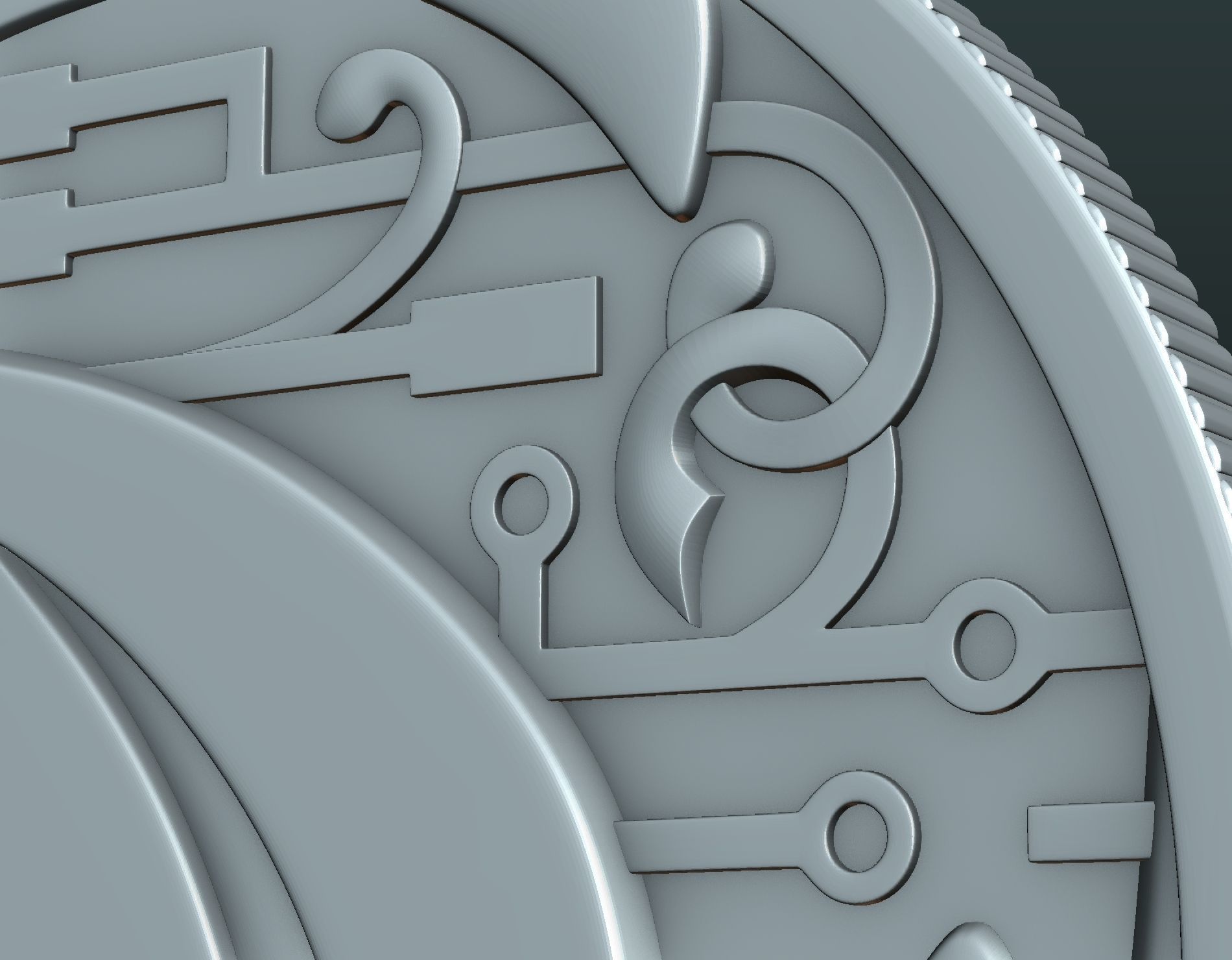 Peercoin gold coin 3D print model_22