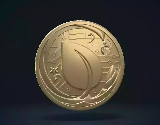 Peercoin gold coin 3D print model