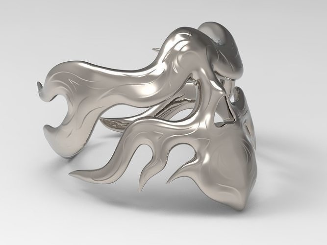 Ring of flame skull 3D print model
