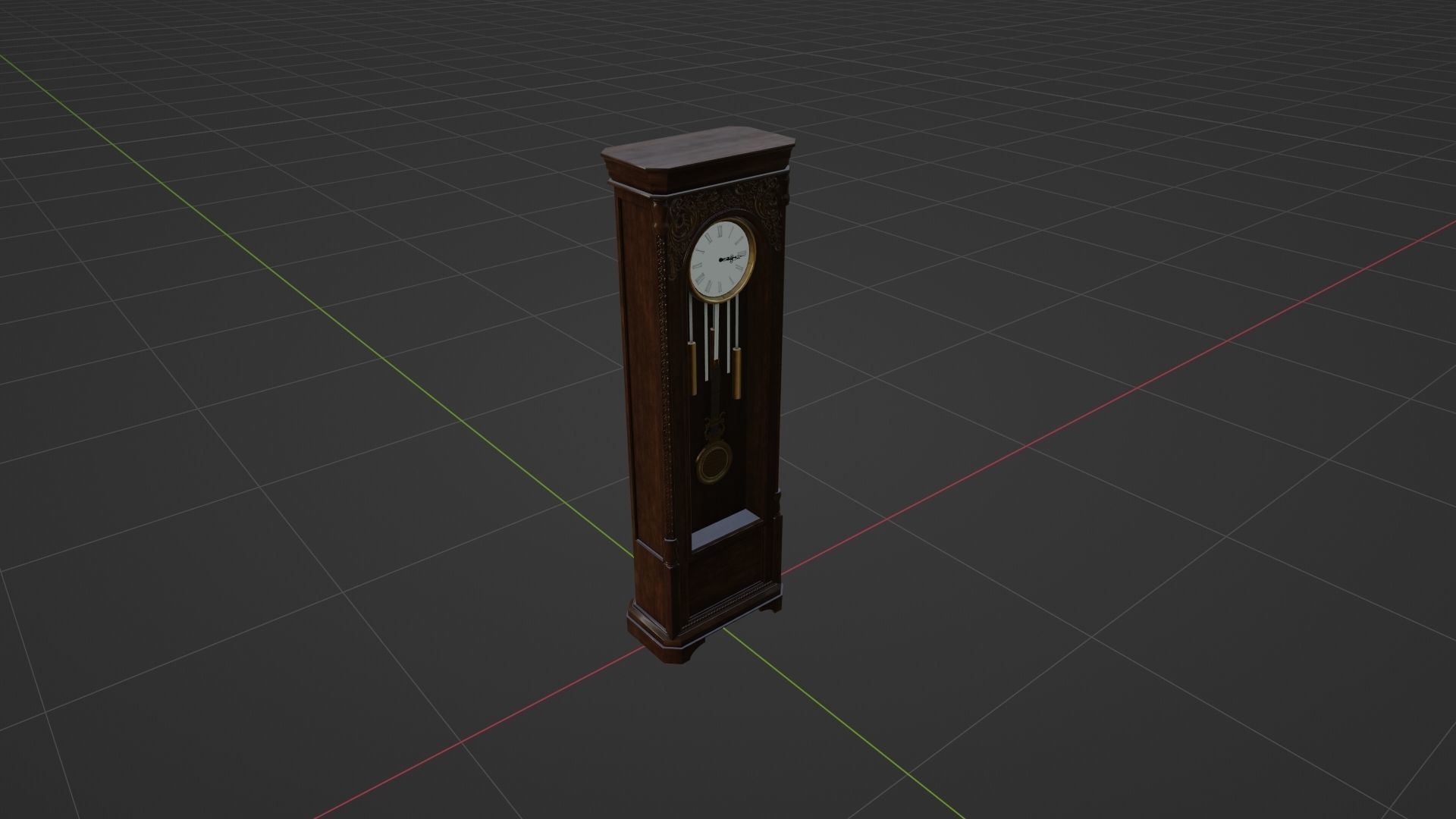Grandfather Clock Low-poly 3D model_10