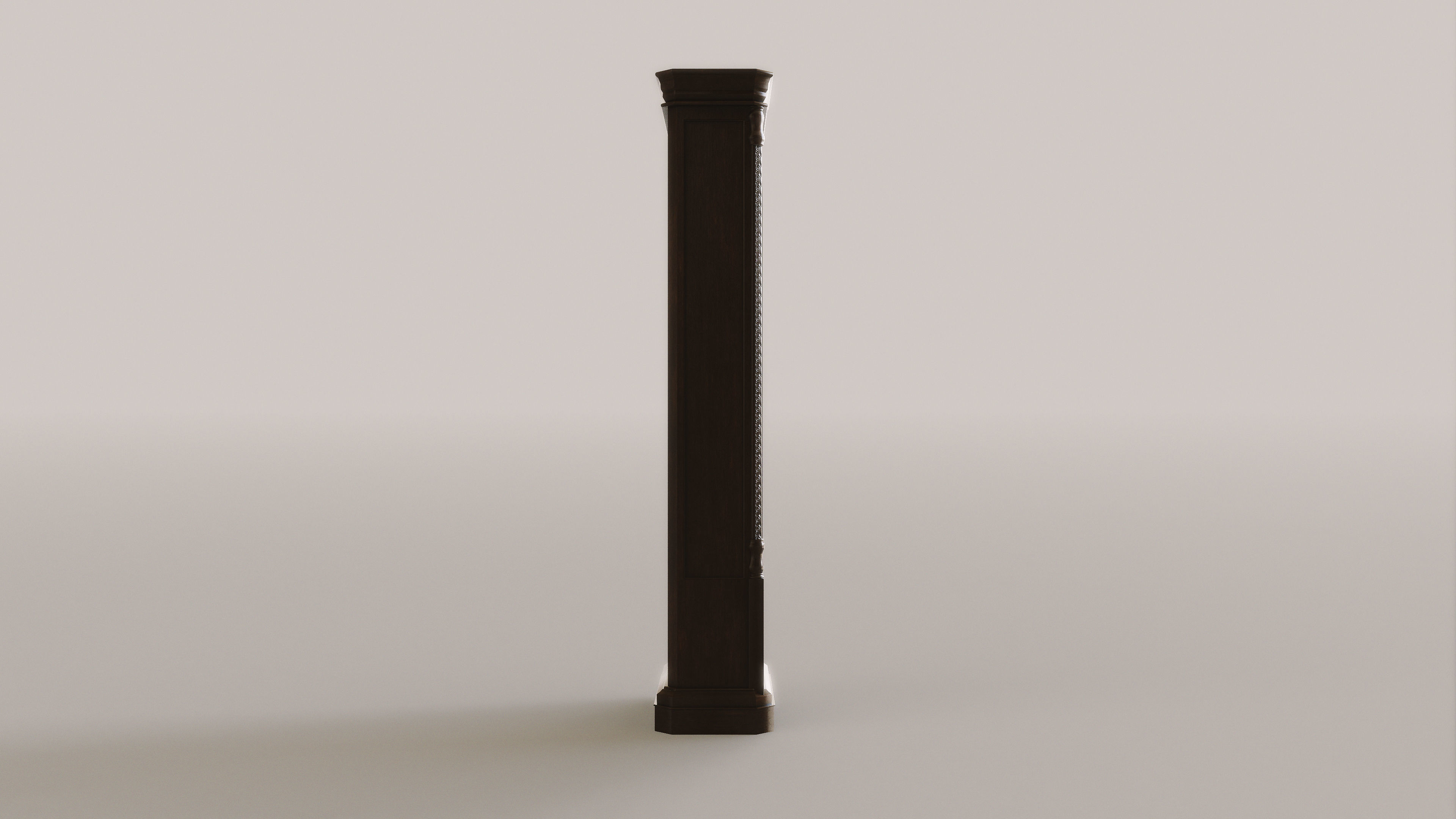 Grandfather Clock Low-poly 3D model_9