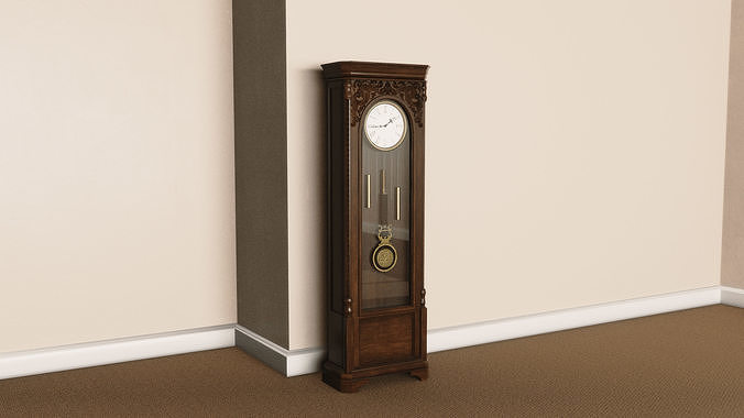 Grandfather Clock Low-poly 3D model