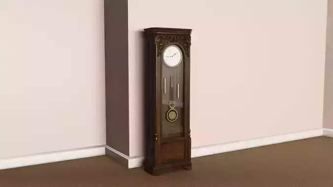 Grandfather Clock Low-poly 3D model