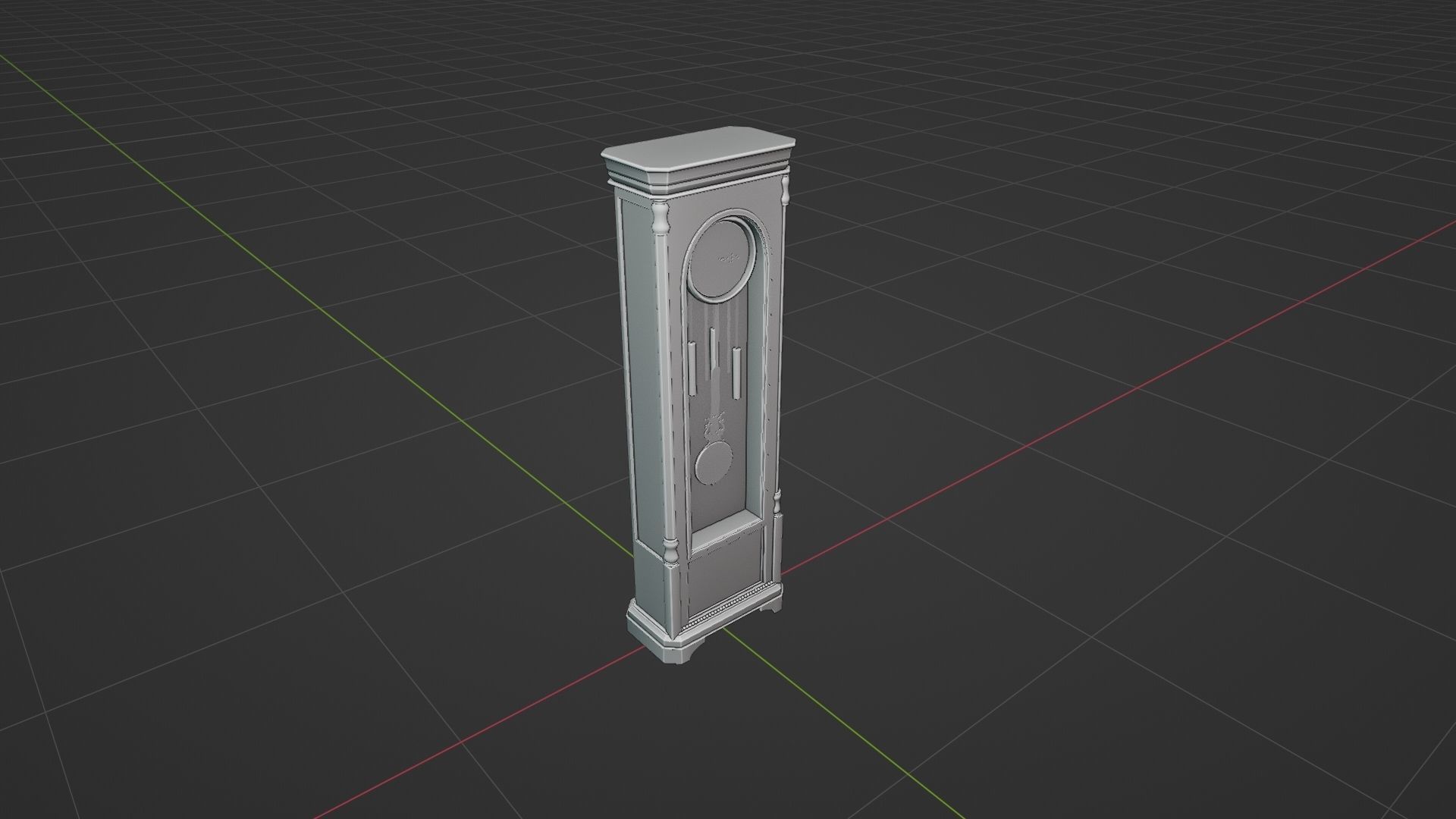 Grandfather Clock Low-poly 3D model_11