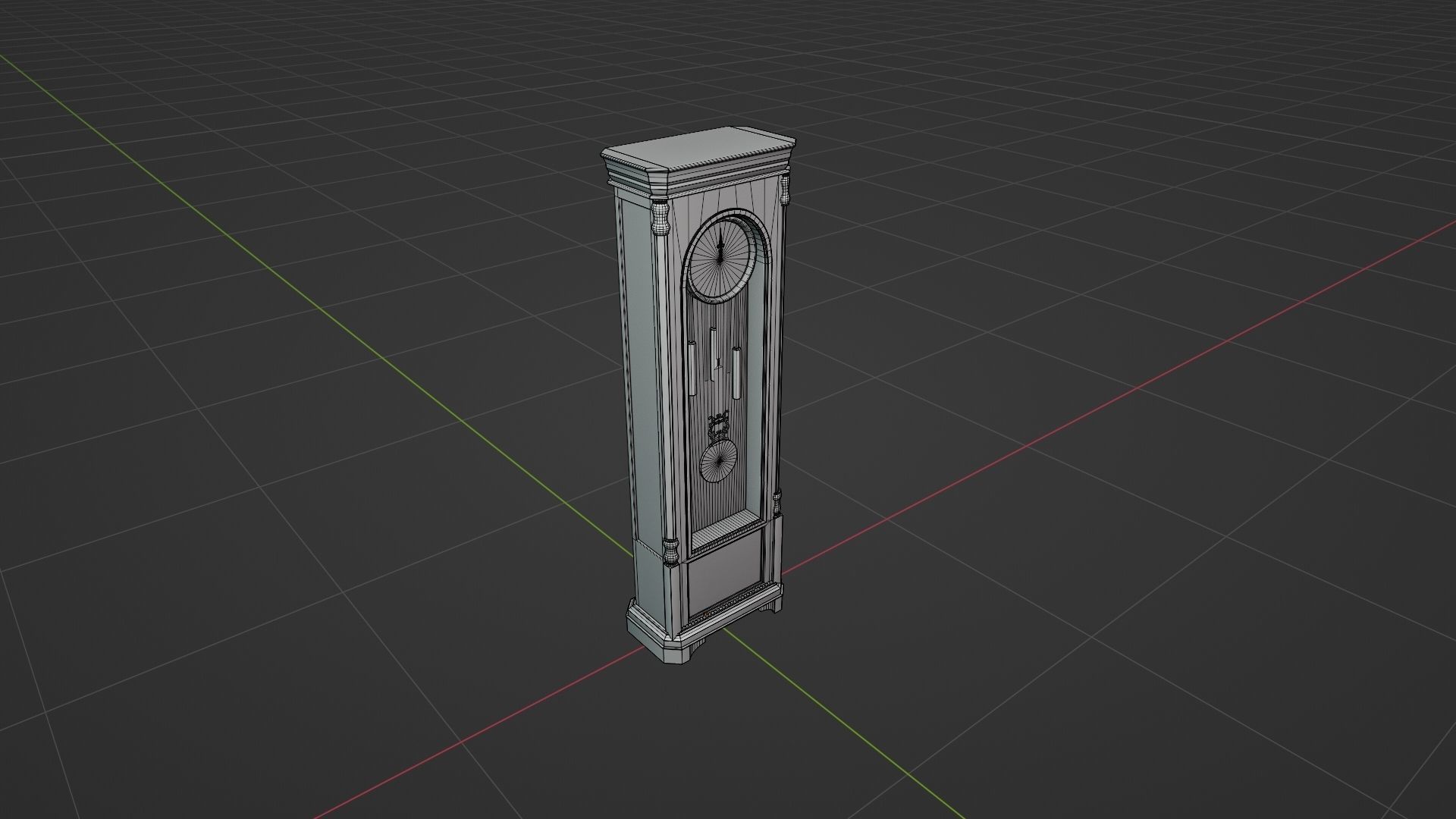 Grandfather Clock Low-poly 3D model_12