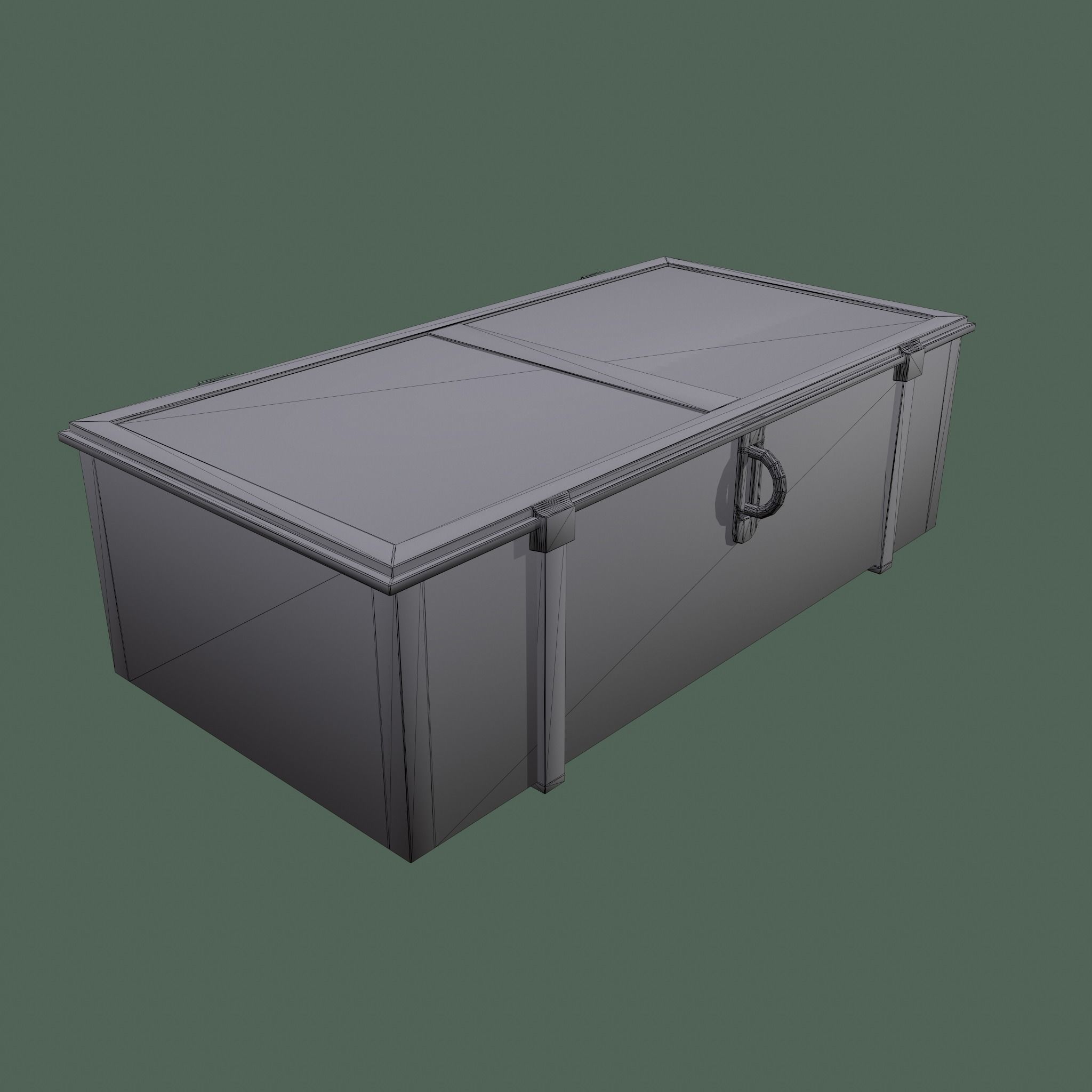  Old Wooden Chest Low-poly 3D model_17
