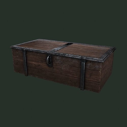  Old Wooden Chest Low-poly 3D model