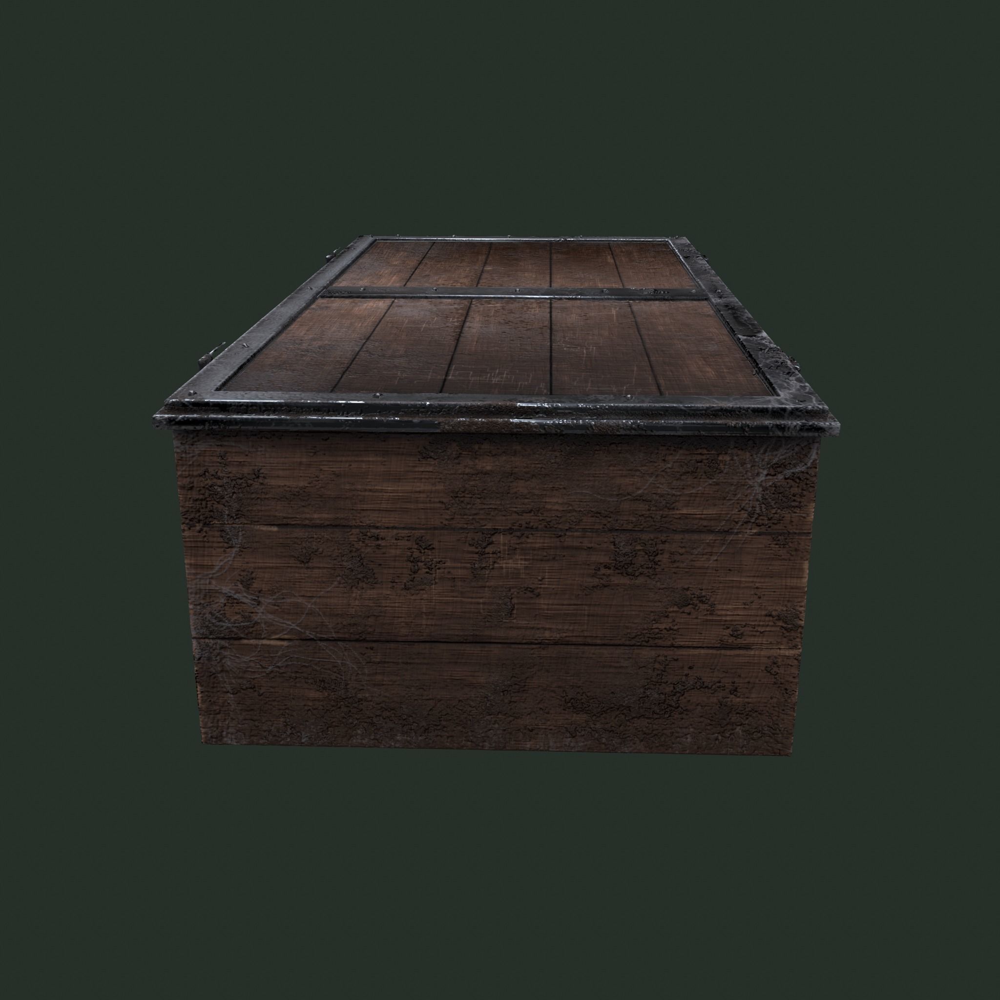  Old Wooden Chest Low-poly 3D model_6