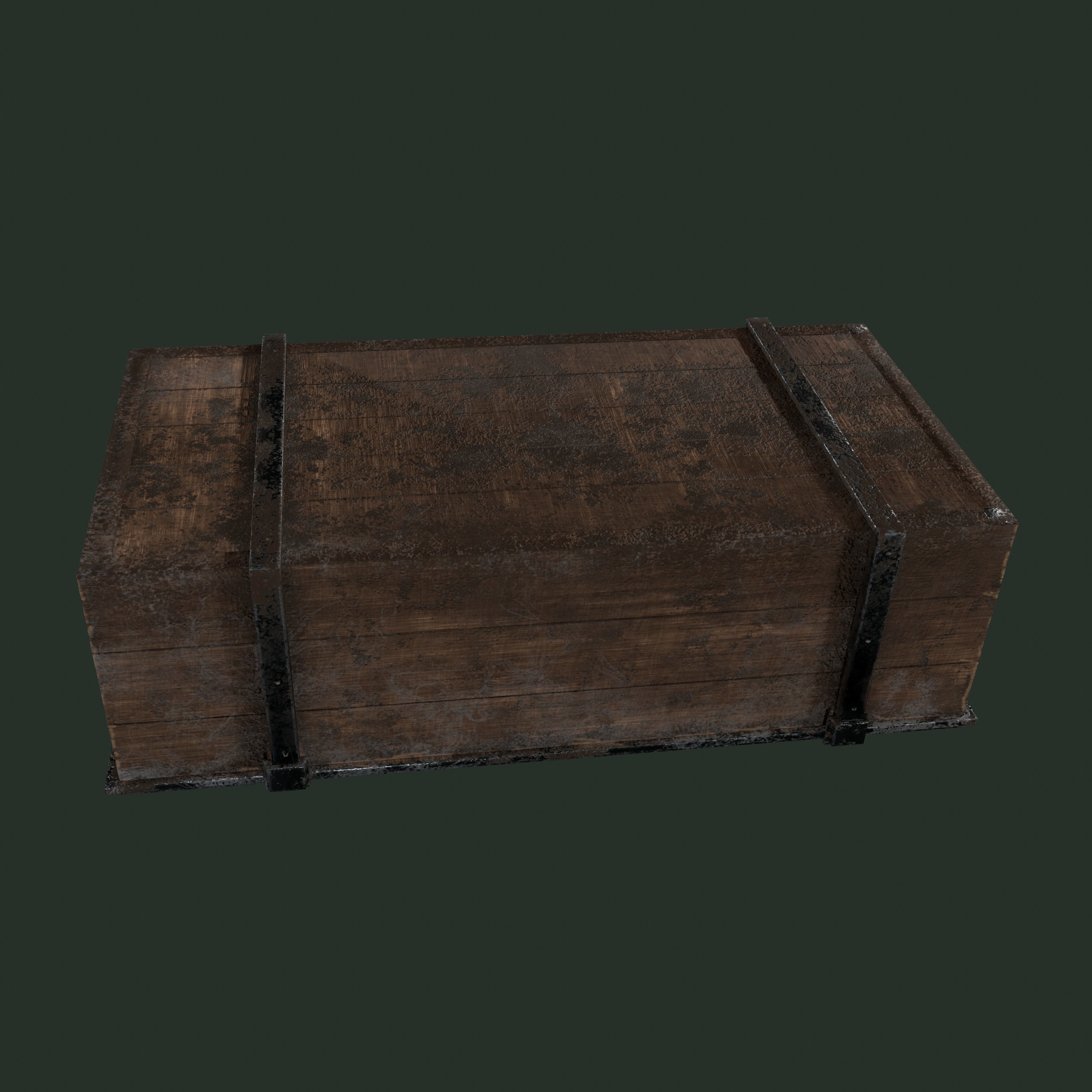  Old Wooden Chest Low-poly 3D model_15