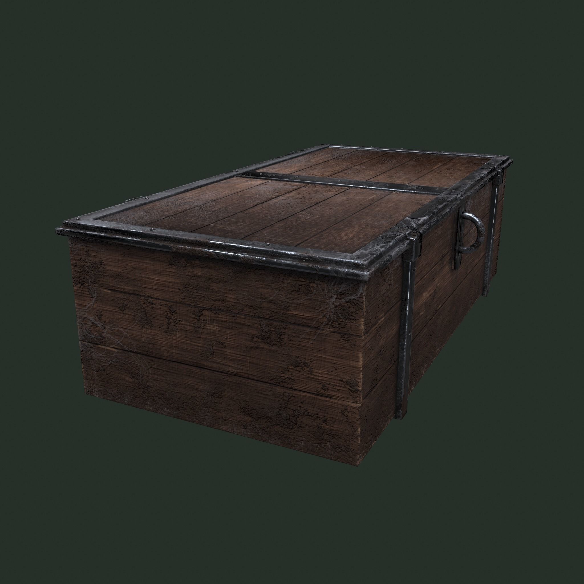  Old Wooden Chest Low-poly 3D model_5