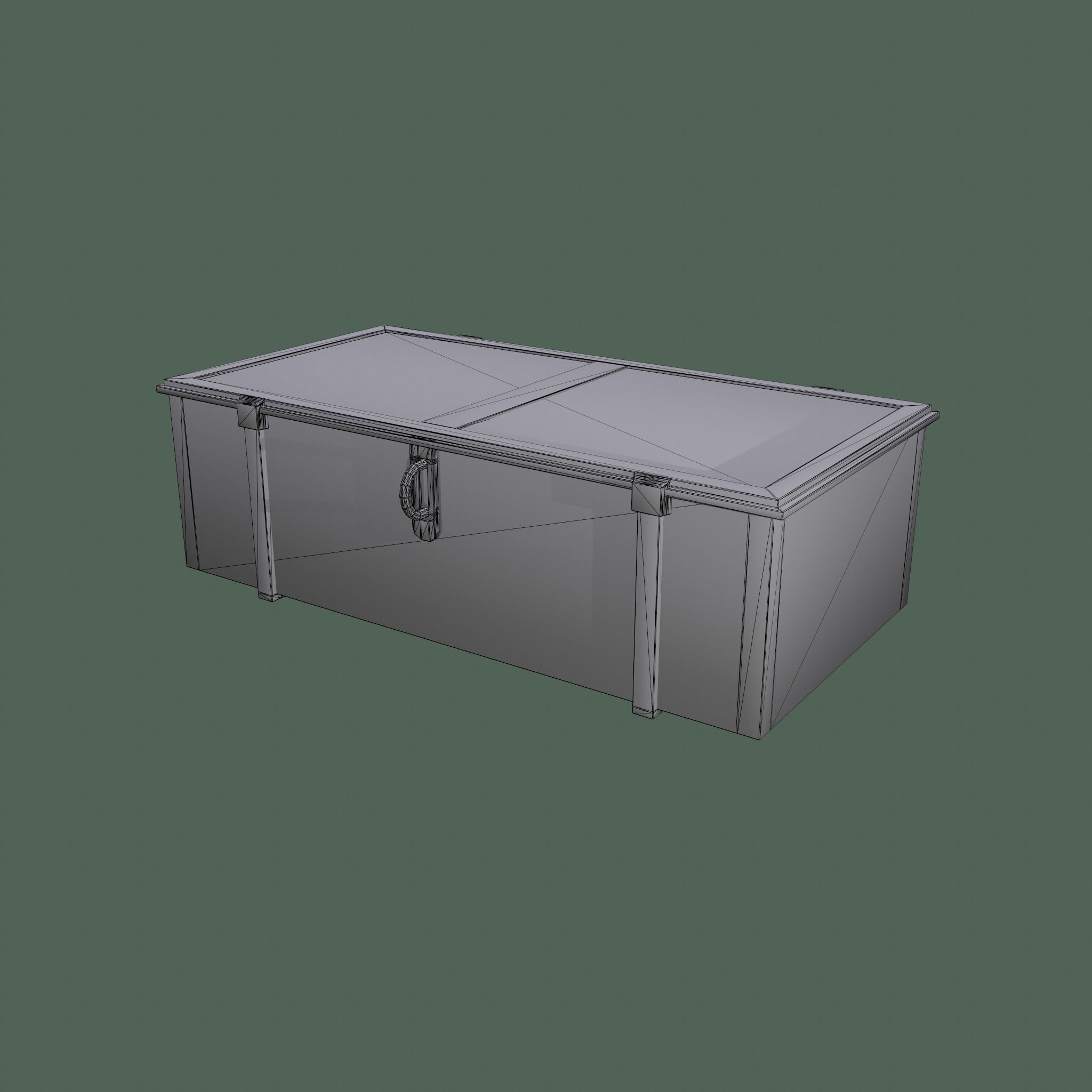  Old Wooden Chest Low-poly 3D model_16