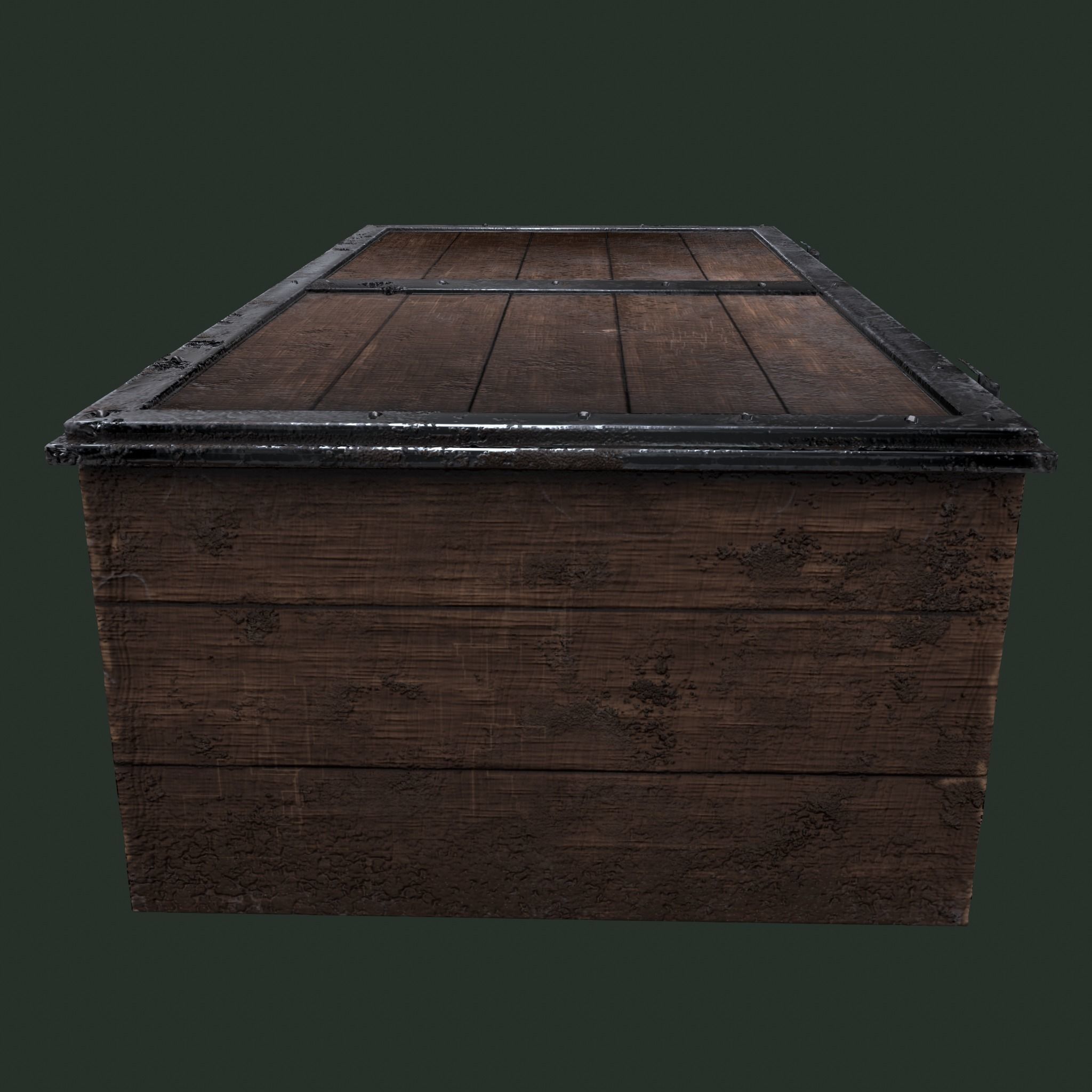  Old Wooden Chest Low-poly 3D model_10