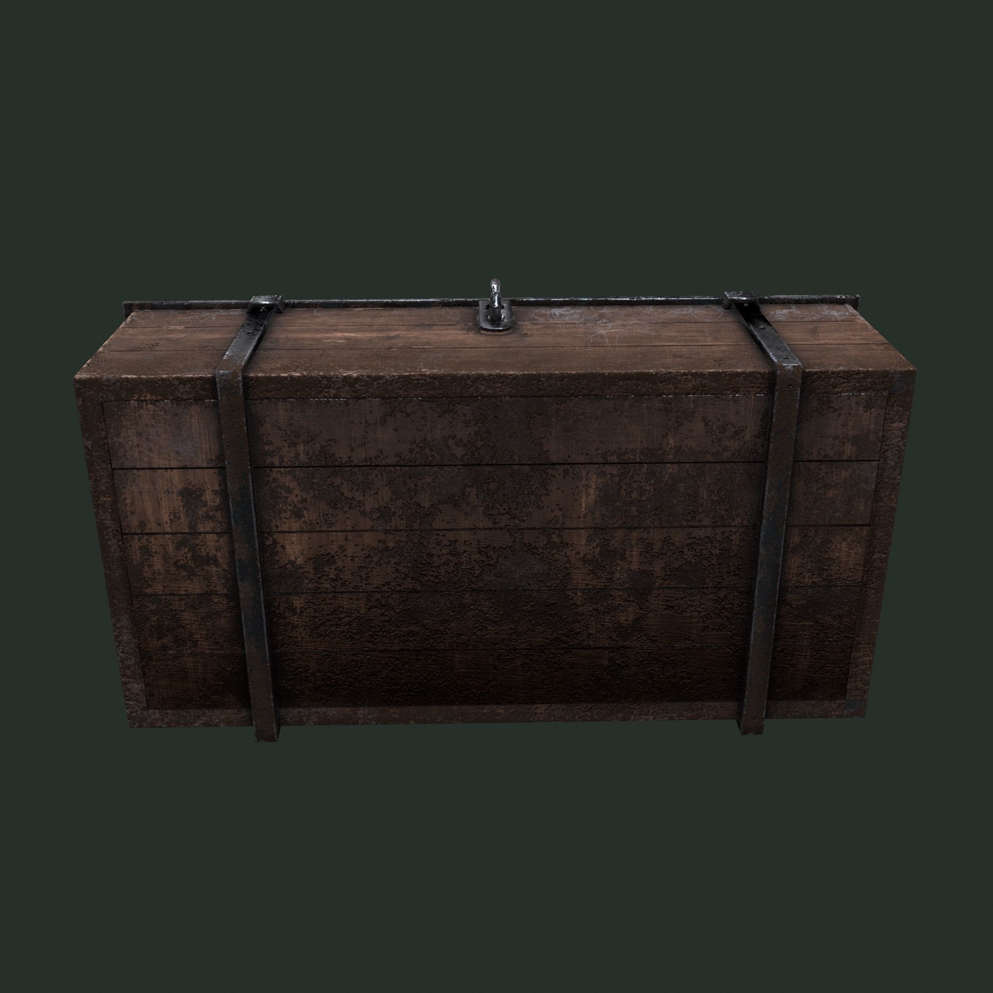  Old Wooden Chest Low-poly 3D model_14