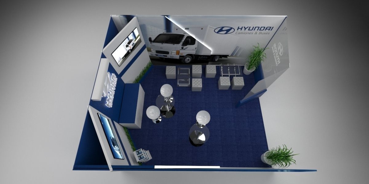 Stand for vehicle sales 3D model_2