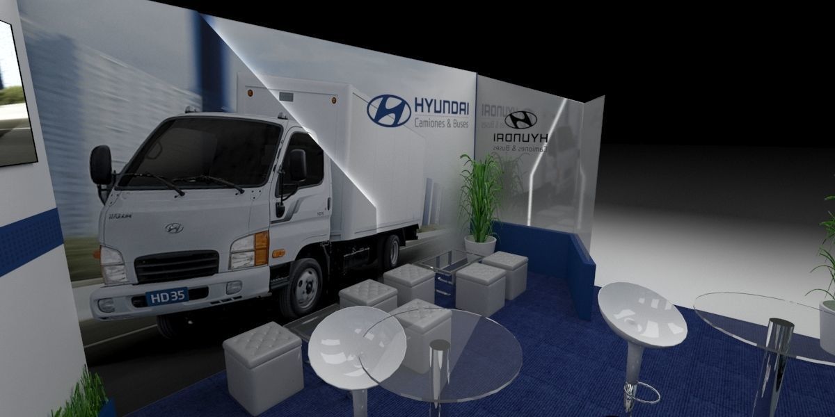 Stand for vehicle sales 3D model_4