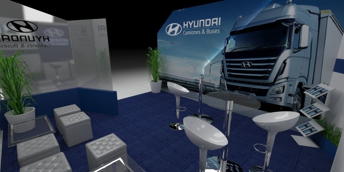 Stand for vehicle sales 3D model_3