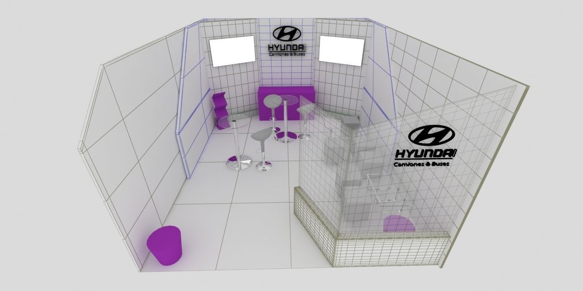 Stand for vehicle sales 3D model_9