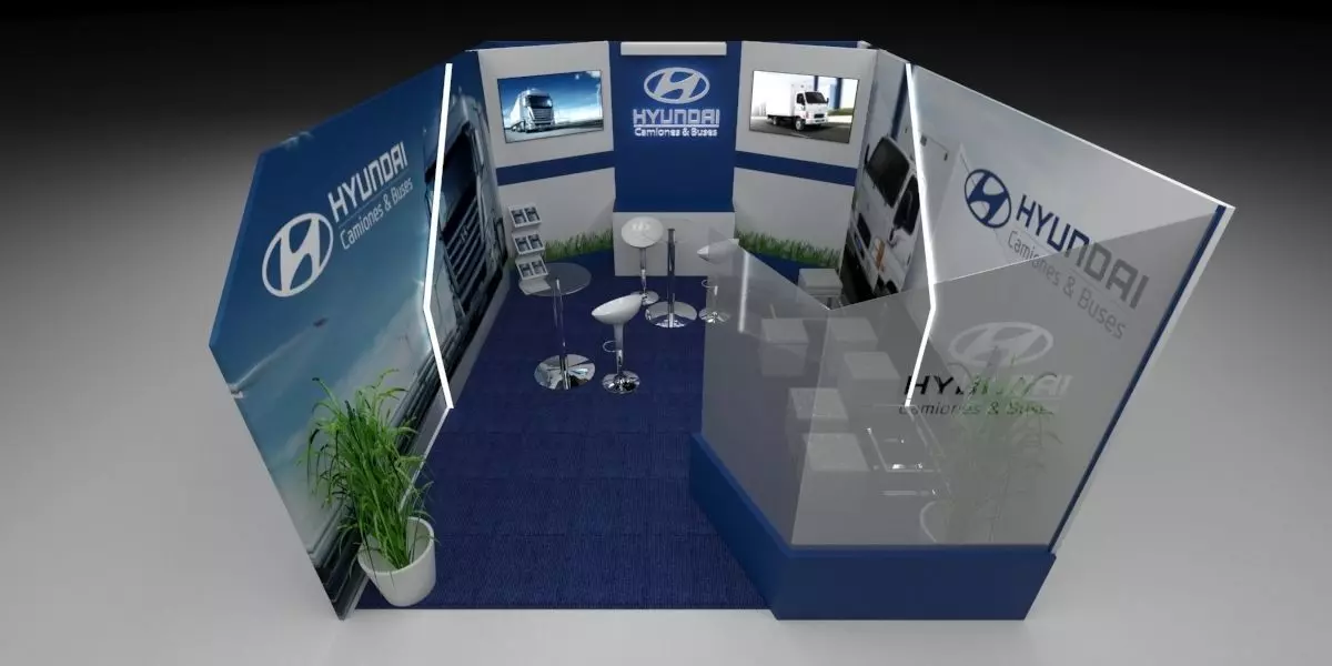 Stand for vehicle sales 3D model_0