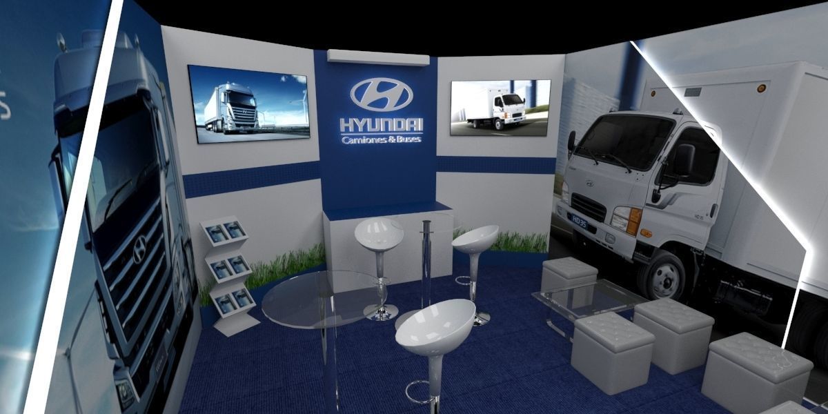 Stand for vehicle sales 3D model_1