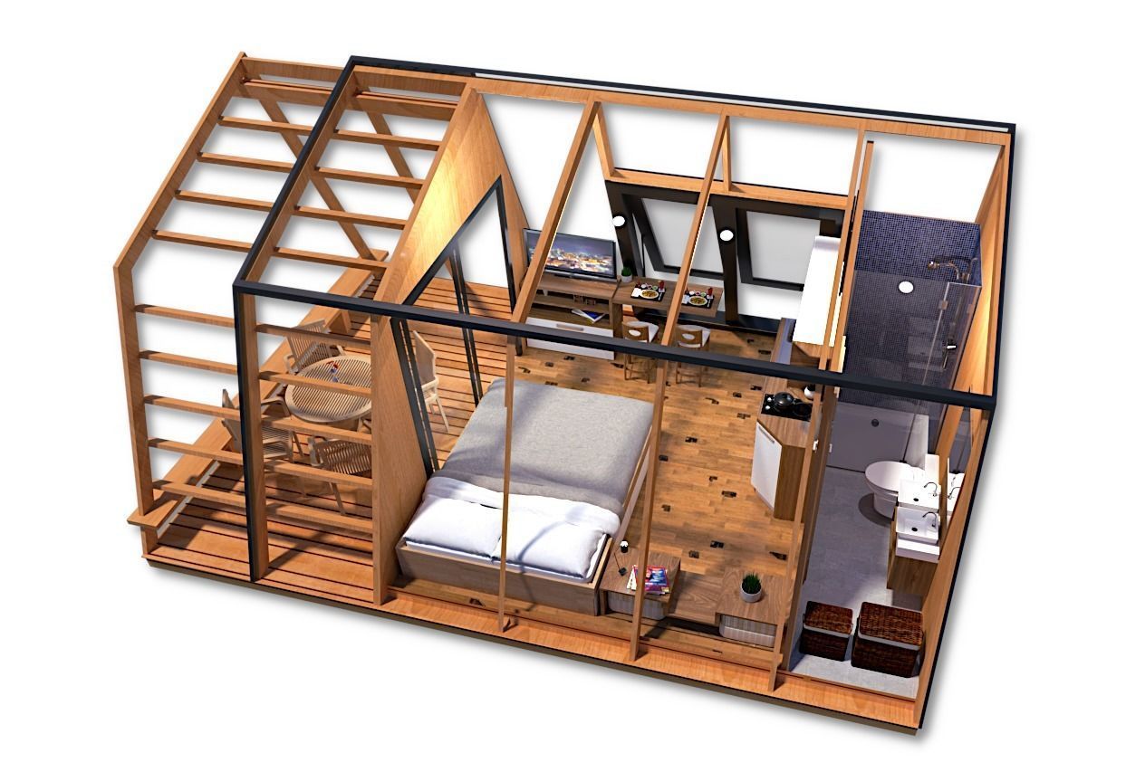 glamping unit mobile home 3d model 3D model_3