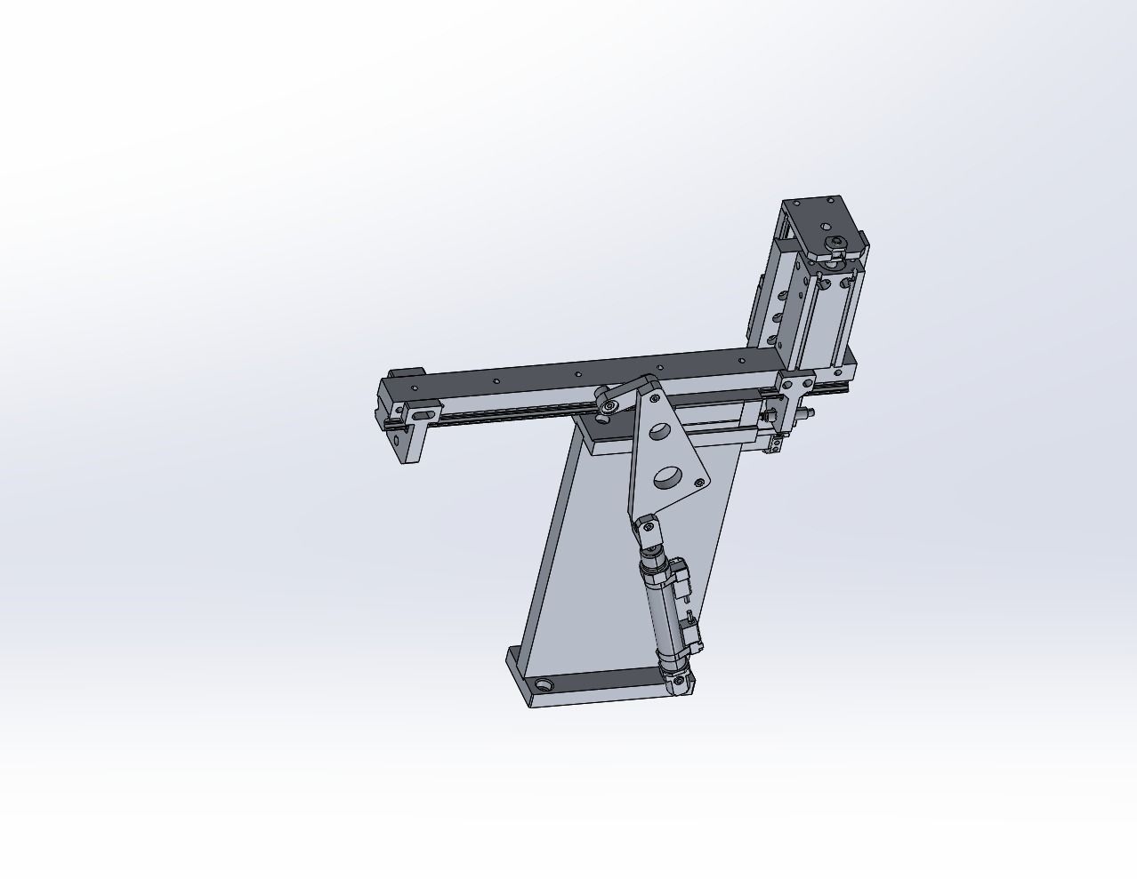 Oblique cylinder push mechanism 3D model_4