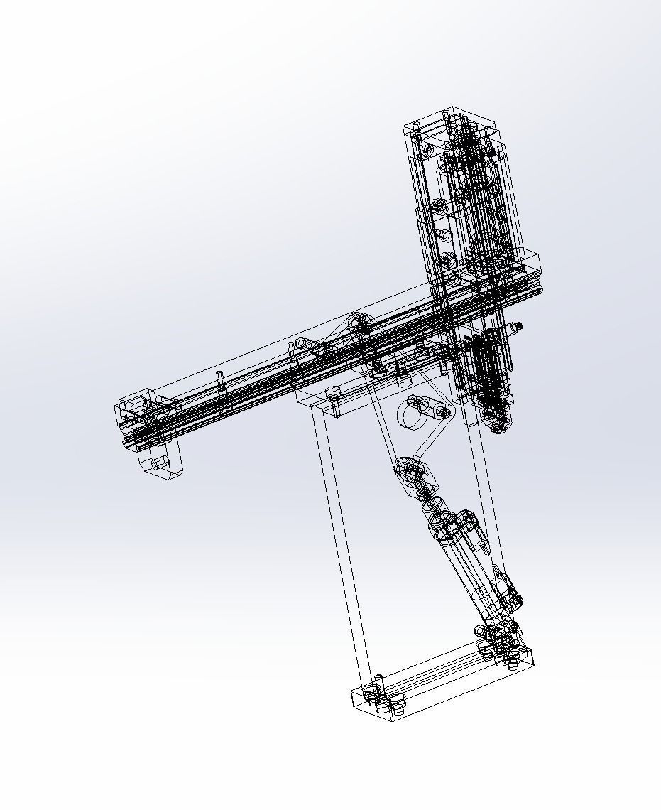 Oblique cylinder push mechanism 3D model_2