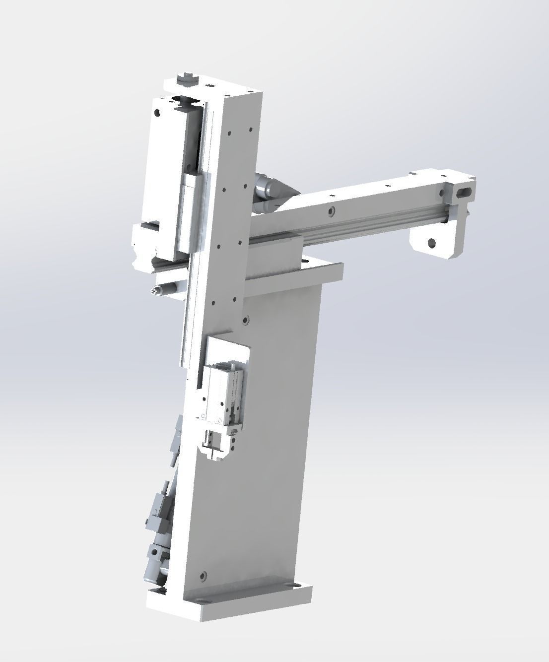 Oblique cylinder push mechanism 3D model_1