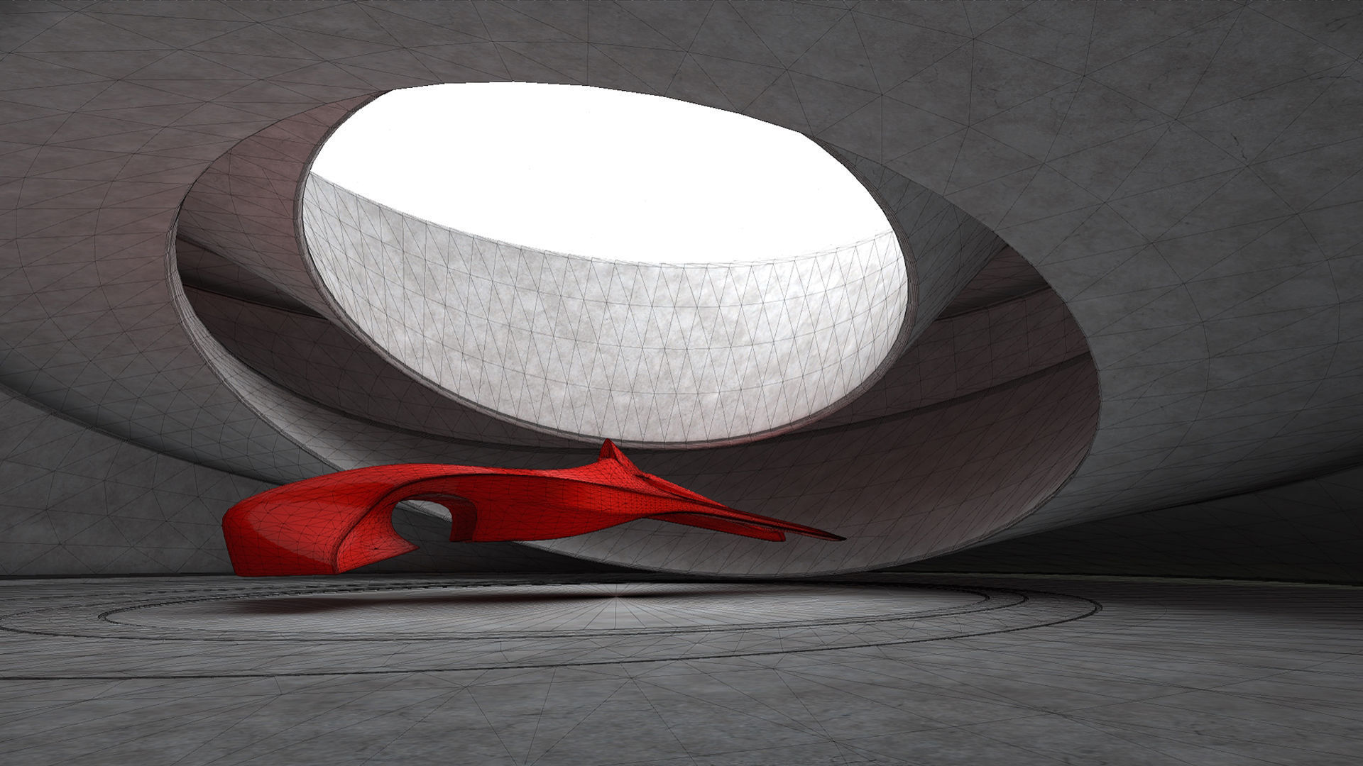 Round Room 73 Low-poly 3D model_13