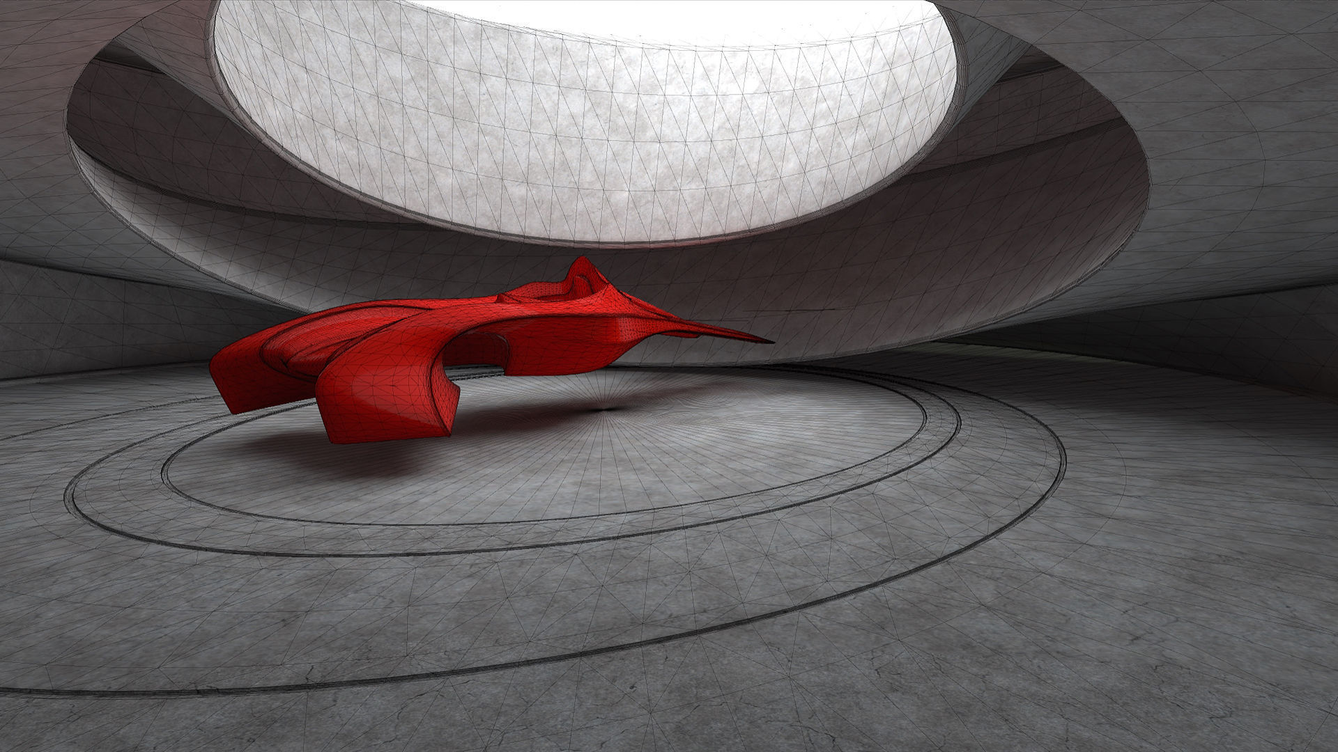 Round Room 73 Low-poly 3D model_11