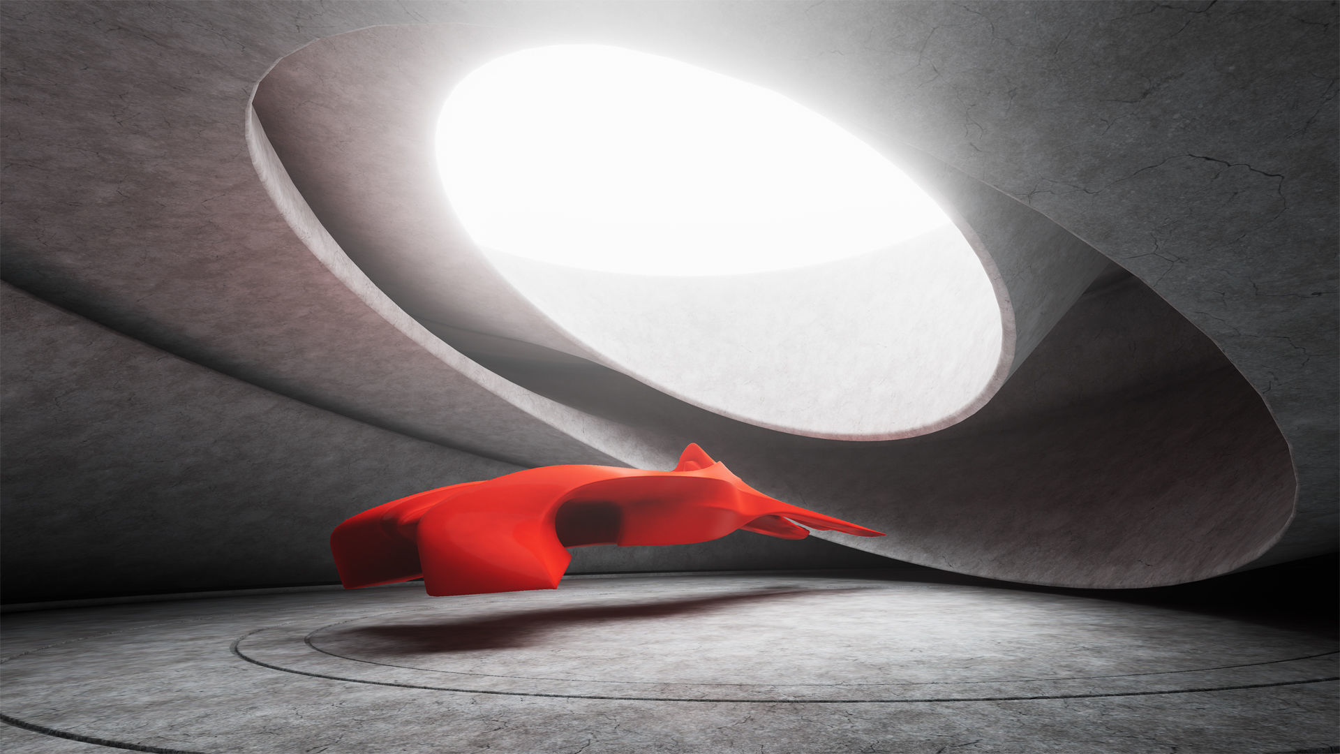 Round Room 73 Low-poly 3D model_6