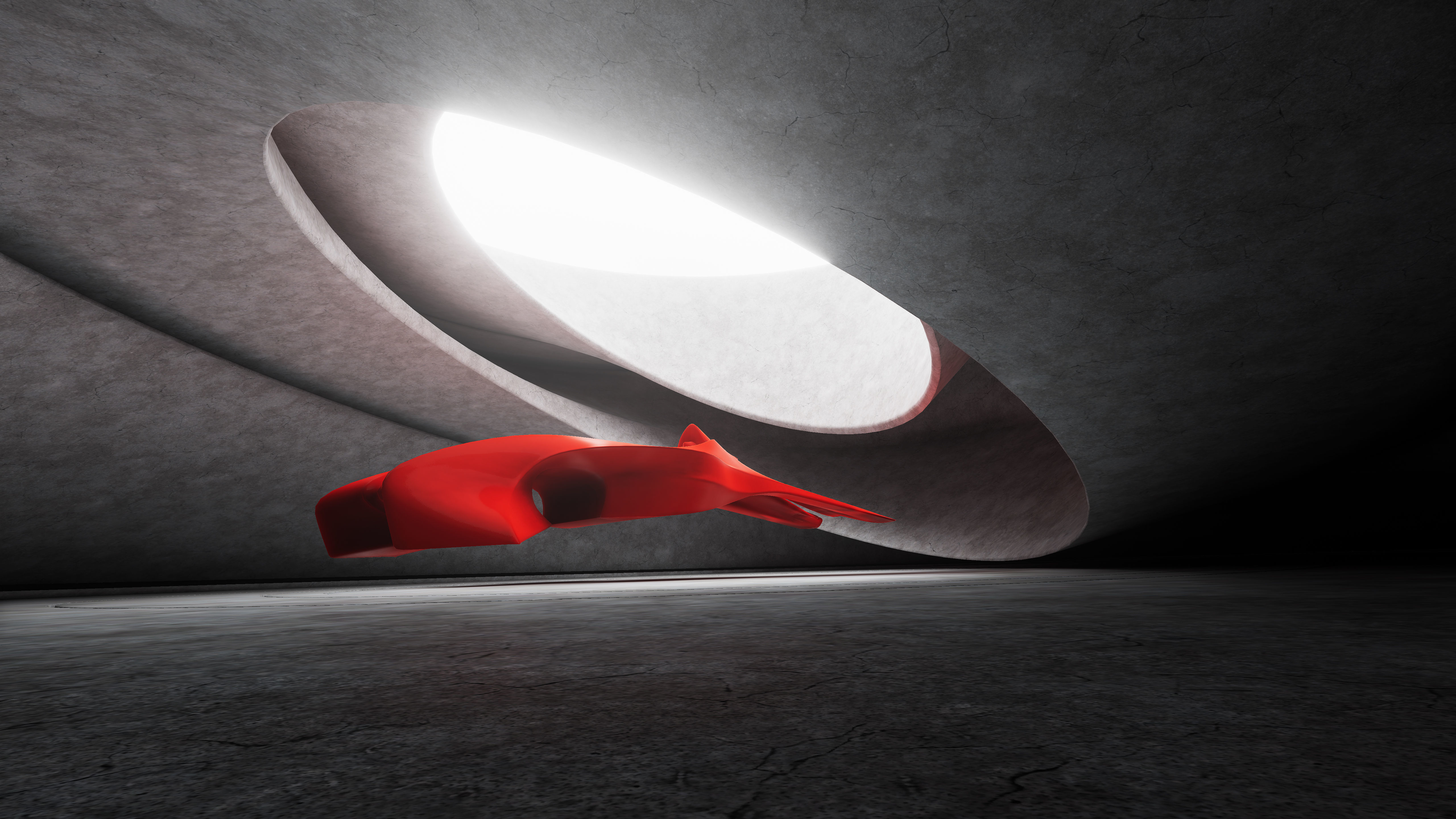 Round Room 73 Low-poly 3D model_3