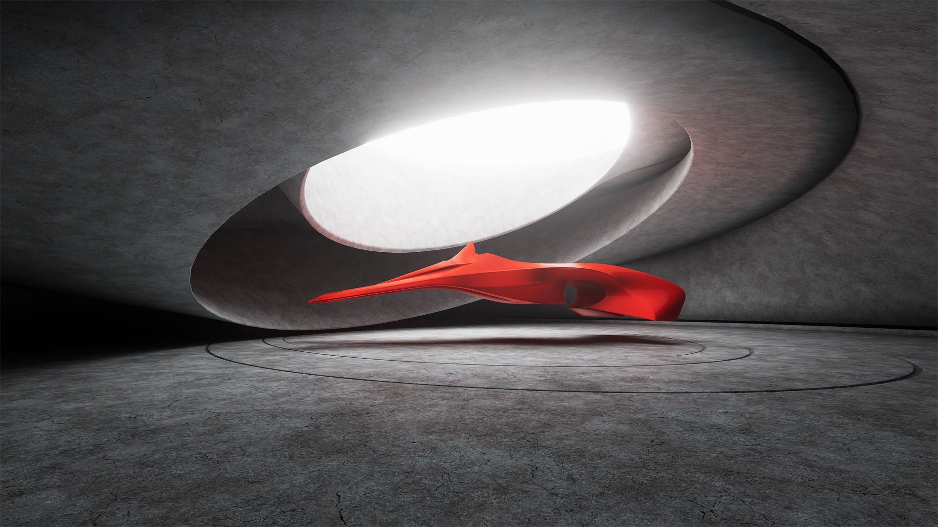 Round Room 73 Low-poly 3D model_7