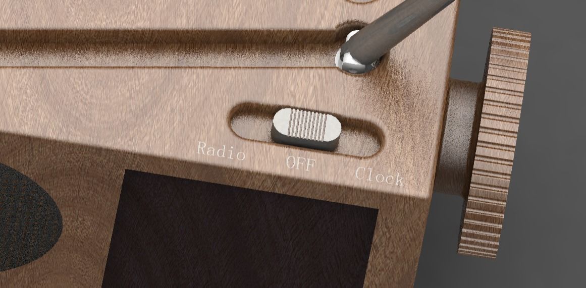 Radio wooden with two antennas 3D model_2