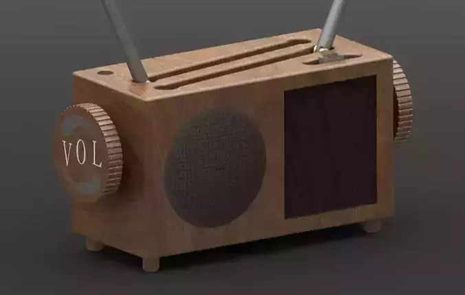 Radio wooden with two antennas