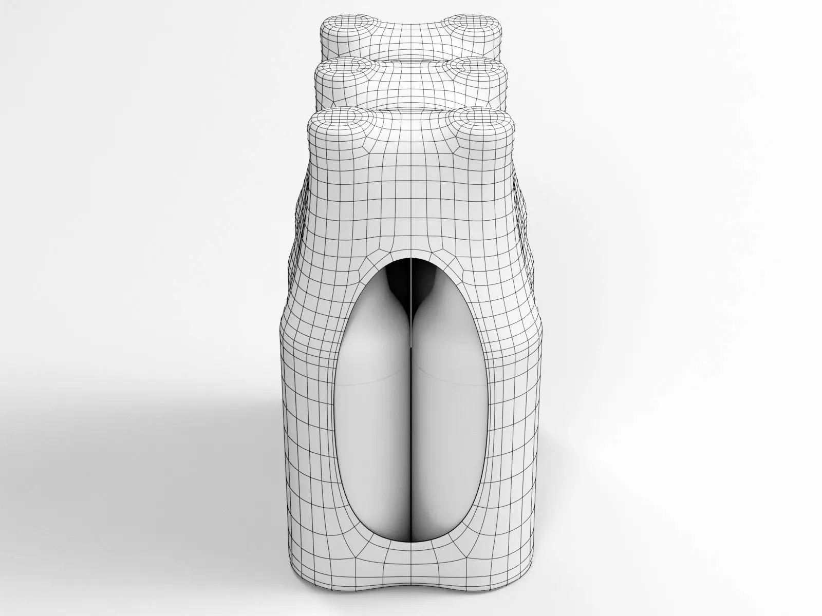 6 pack 500ml bottles in a plastic shrinkwrap 3D model_5