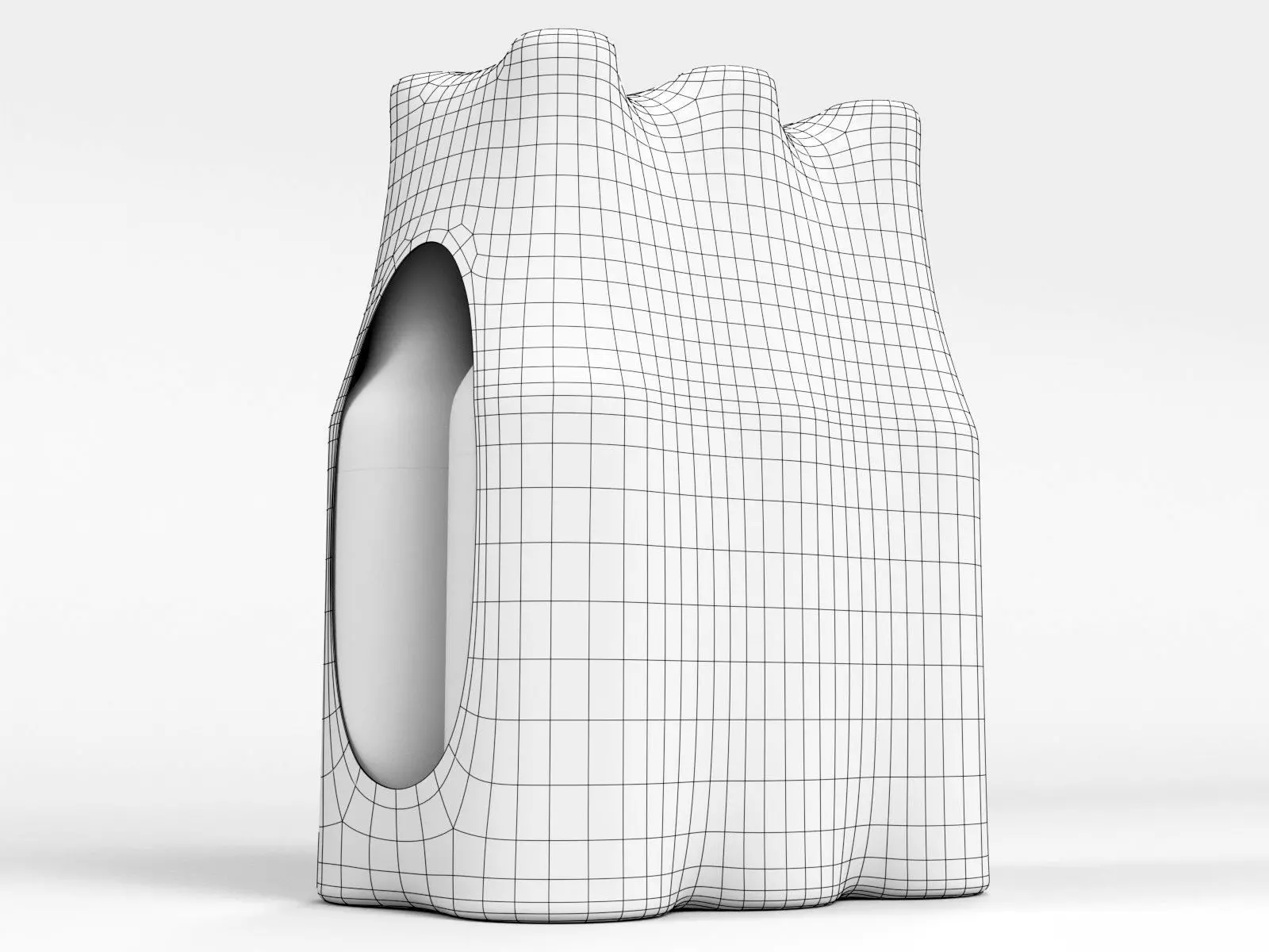 6 pack 500ml bottles in a plastic shrinkwrap 3D model_9